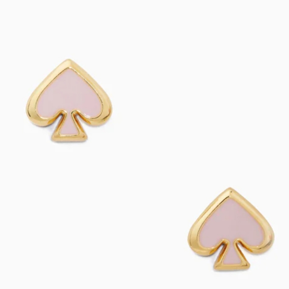 🛑SOLD🛑Brand New! Kate Spade Chalk Pink Everyday Spade Enamel Studs - Picture 2 of 7